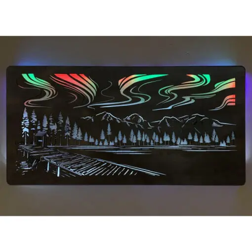 Das nach hinten offene LED-Wandbild beleuchtet die dahinterliegende Wand des Raumes und diese reflektiert das Licht ohne zu blenden.