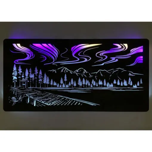 Das nach hinten offene LED-Wandbild beleuchtet die dahinterliegende Wand des Raumes und diese reflektiert das Licht ohne zu blenden.