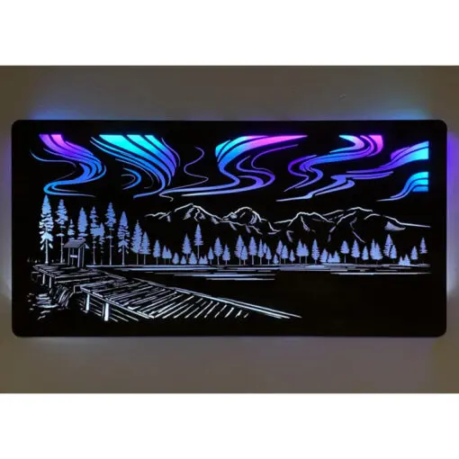 Das nach hinten offene LED-Wandbild beleuchtet die dahinterliegende Wand des Raumes und diese reflektiert das Licht ohne zu blenden.