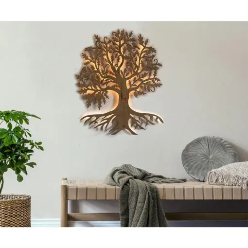 Das nach hinten offene LED-Wandbild beleuchtet die dahinterliegende Wand des Raumes und diese reflektiert das Licht ohne zu blenden.