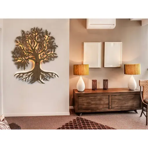 Das nach hinten offene LED-Wandbild beleuchtet die dahinterliegende Wand des Raumes und diese reflektiert das Licht ohne zu blenden.
