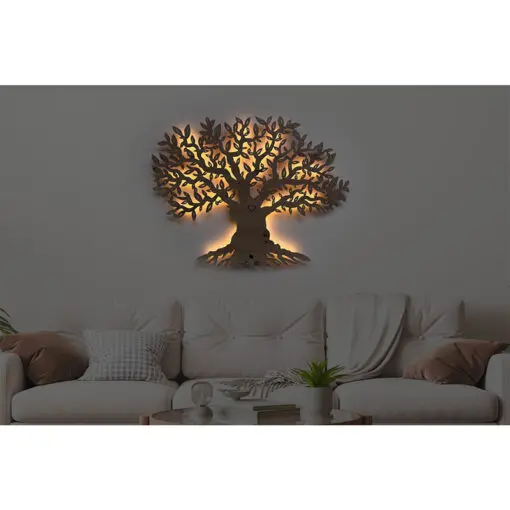 Das nach hinten offene LED-Wandbild beleuchtet die dahinterliegende Wand des Raumes und diese reflektiert das Licht ohne zu blenden.