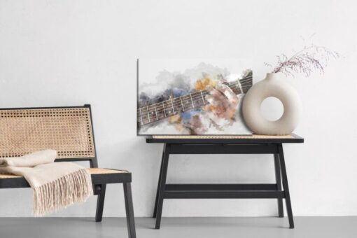 Leinwandbild Abstrakte Gitarre In Händen