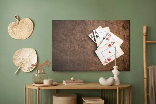 Leinwandbild Alte Spielkarten
