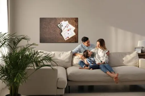 Leinwandbild Alte Spielkarten