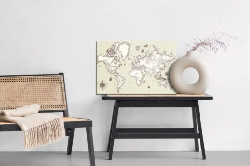 Leinwandbild Alte Weltkarte