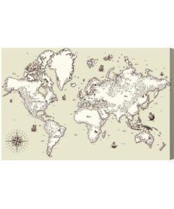 Leinwandbild Alte Weltkarte