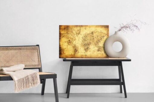 Leinwandbild Antike Weltkarte