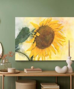 Leinwandbild Aquarell Sonnenblume