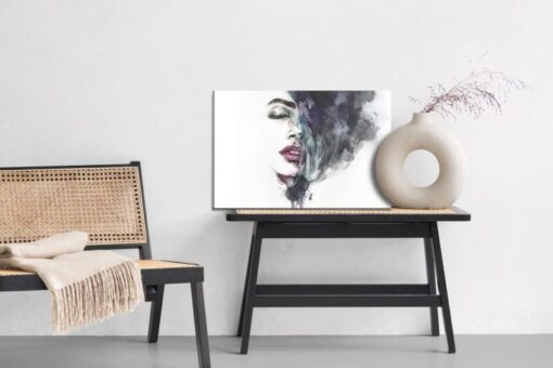 Leinwandbild Aquarell Weibliches Gesicht