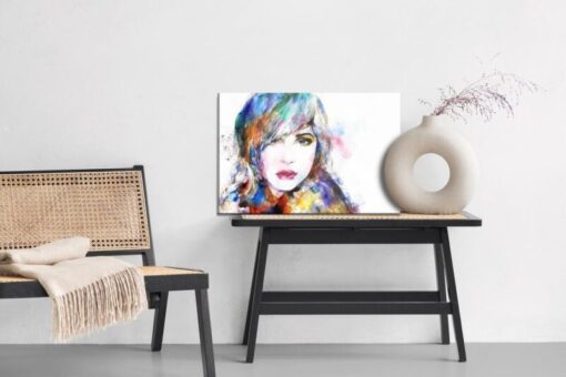 Leinwandbild Aquarellporträt Einer Frau