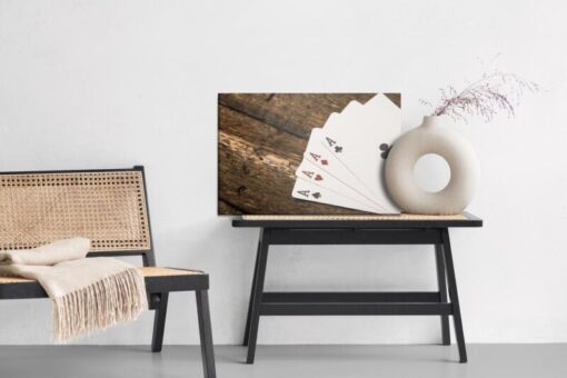 Leinwandbild Asse Auf Einem Holztisch