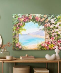 Leinwandbild Blumen Und Meer