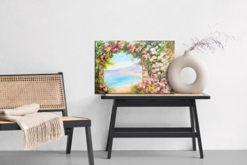 Leinwandbild Blumen Und Meer