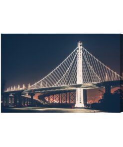 Leinwandbild Brücke Bei Nacht