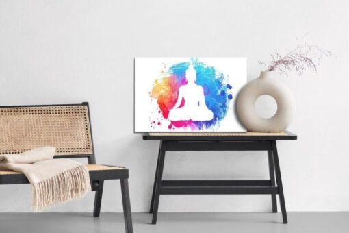 Leinwandbild Buddha Auf Einem Aquarellhintergrund