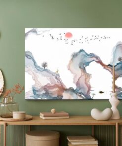 Leinwandbild Bunte Abstrakte Landschaft
