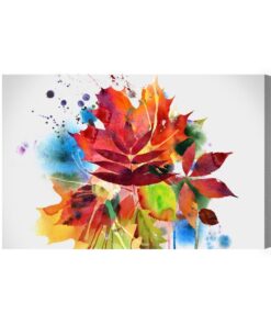 Leinwandbild Bunte Herbstblätter Mit Aquarell Gemalt