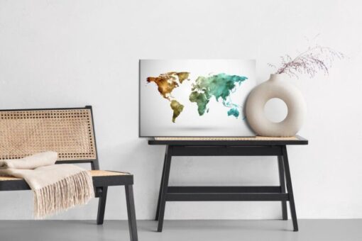 Leinwandbild Bunte Karte Mit 3D-Effekt