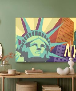Leinwandbild Buntes New York Im Retro-Stil