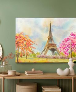 Leinwandbild Der Eiffelturm Zwischen Bunten Bäumen