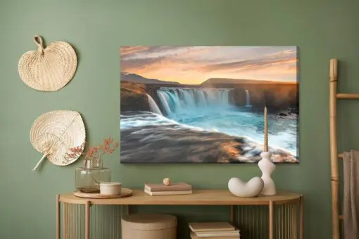 Leinwandbild Der Majestätische Wasserfall In Island