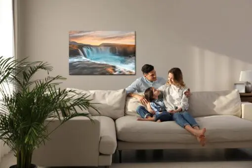 Leinwandbild Der Majestätische Wasserfall In Island