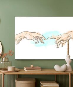 Leinwandbild Die Erschaffung Adams In Aquarell
