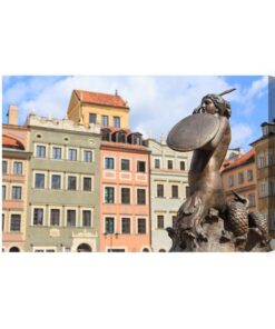 Leinwandbild Die Statue Der Meerjungfrau In Warschau