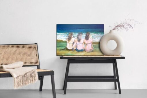 Leinwandbild Drei Frauen Am Meer