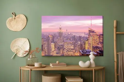 Leinwandbild Ein Panorama Von New York Bei Nacht