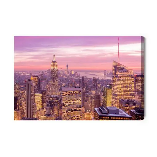 Leinwandbild Ein Panorama Von New York Bei Nacht