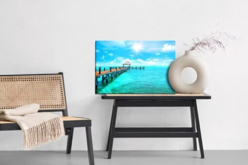 Leinwandbild Ein Pier Im Karibischen Meer