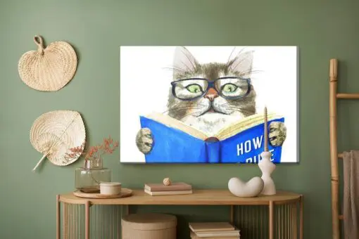 Leinwandbild Eine Gelesene Katze