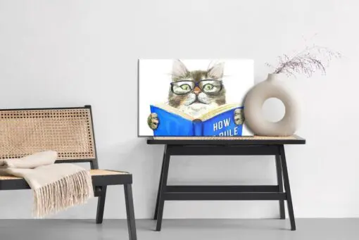 Leinwandbild Eine Gelesene Katze