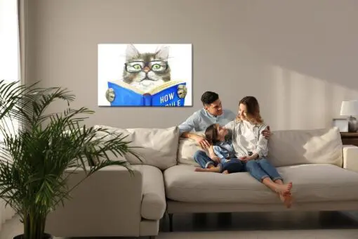 Leinwandbild Eine Gelesene Katze