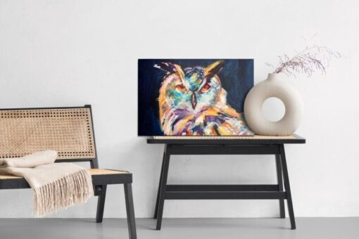 Leinwandbild Eule Wie Gemalt