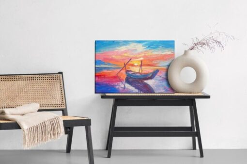 Leinwandbild Fischerboote Im Meer