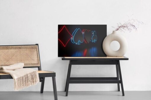 Leinwandbild Futuristische Kartensymbole