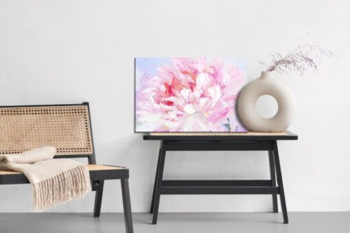 Leinwandbild Gemalte Pfingsrose