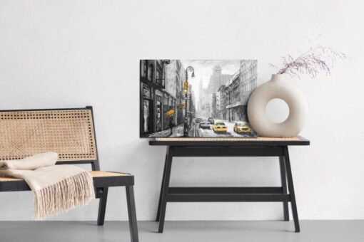 Leinwandbild Gemaltes New York Straßenansicht