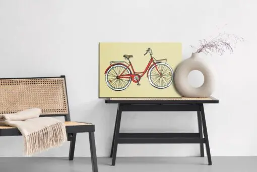 Leinwandbild Gezeichnetes Fahrrad Im Retro-Stil