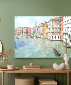 Leinwandbild Gondeln Und Gebäude In Venedig