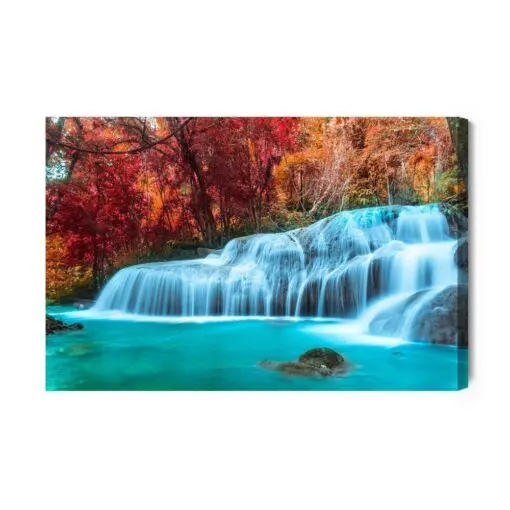 Leinwandbild Herbstwasserfall In Thailand