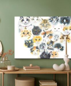 Leinwandbild Herz Aus Katzen