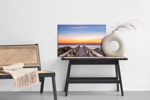 Leinwandbild Holzsteg Und Das Meer