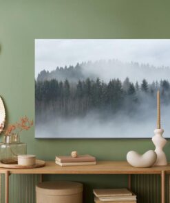 Leinwandbild In Nebel Gehüllte Bäume