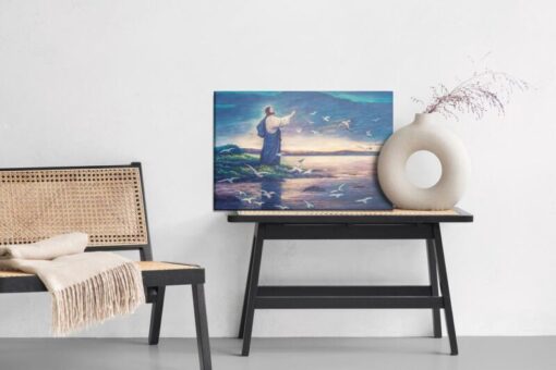Leinwandbild Jesus Steht Am Meeresufer