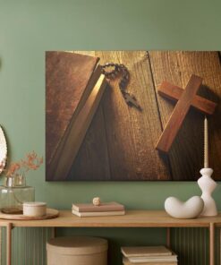 Leinwandbild Kreuz Auf Holz