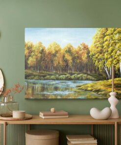 Leinwandbild Landschaft Mit Einem See